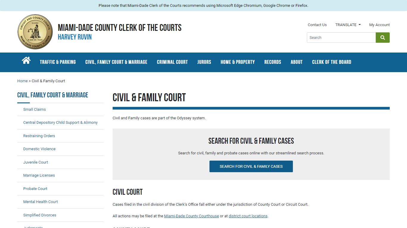 Civil & Family Court - Miami-Dade Clerk
