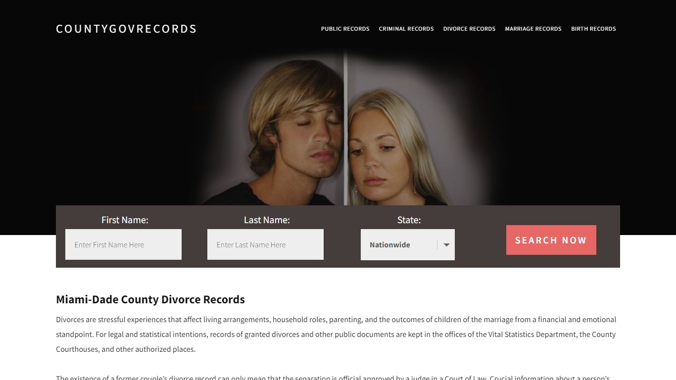 Miami-Dade County Divorce Records | Enter Name and Search